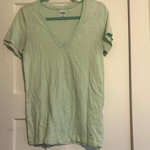PINK Victoria's Secret Light Mint V-Neck Short Sleeve Tee